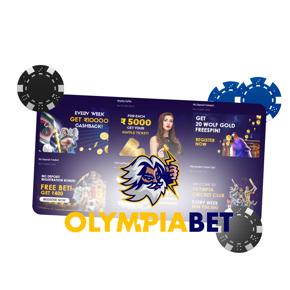 Get a lot of bonuses by joining Olimpiabet.