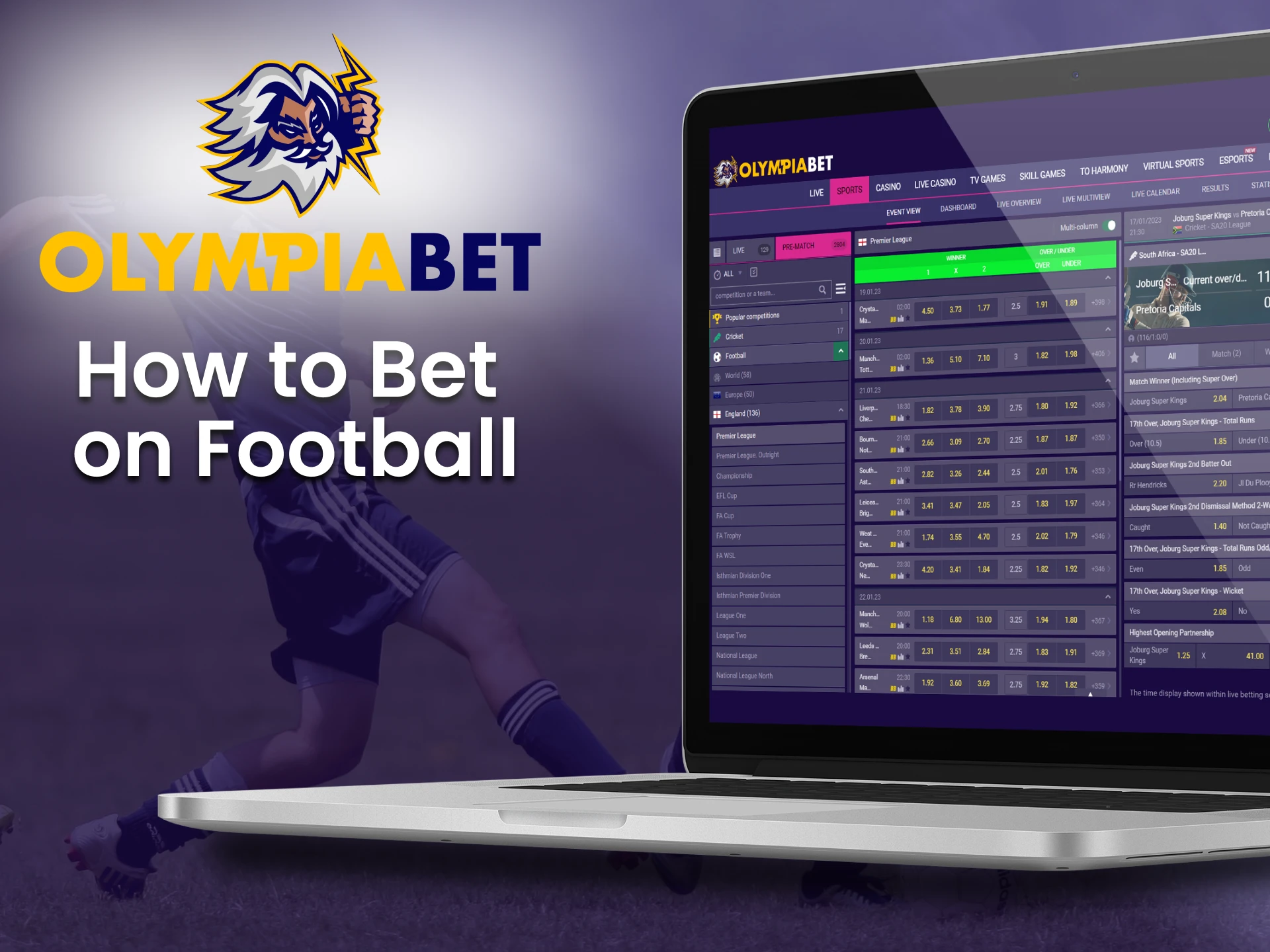 Betting on football with Olimpiabet is very easy.