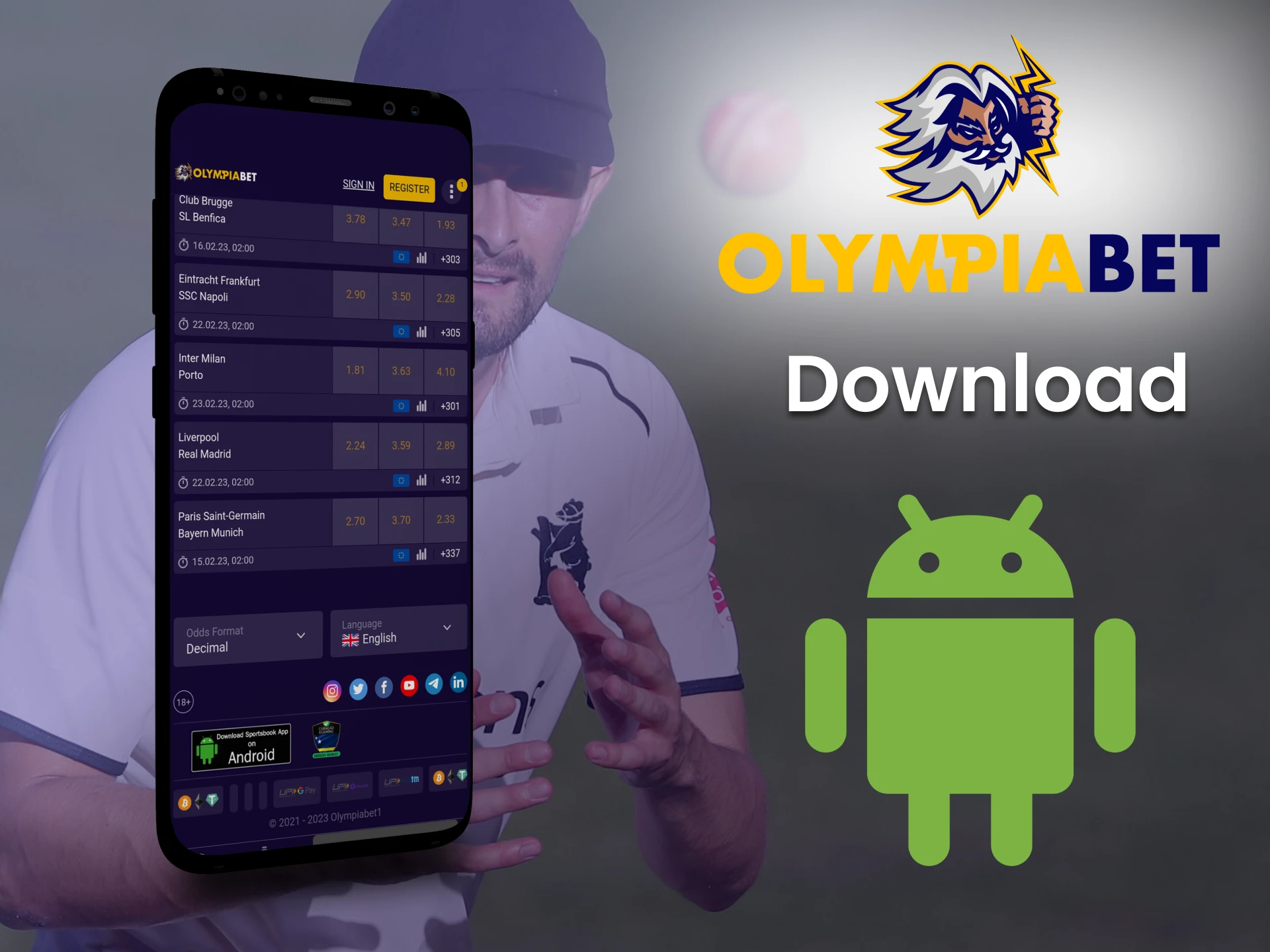 Download the Olimpiabet app for android.