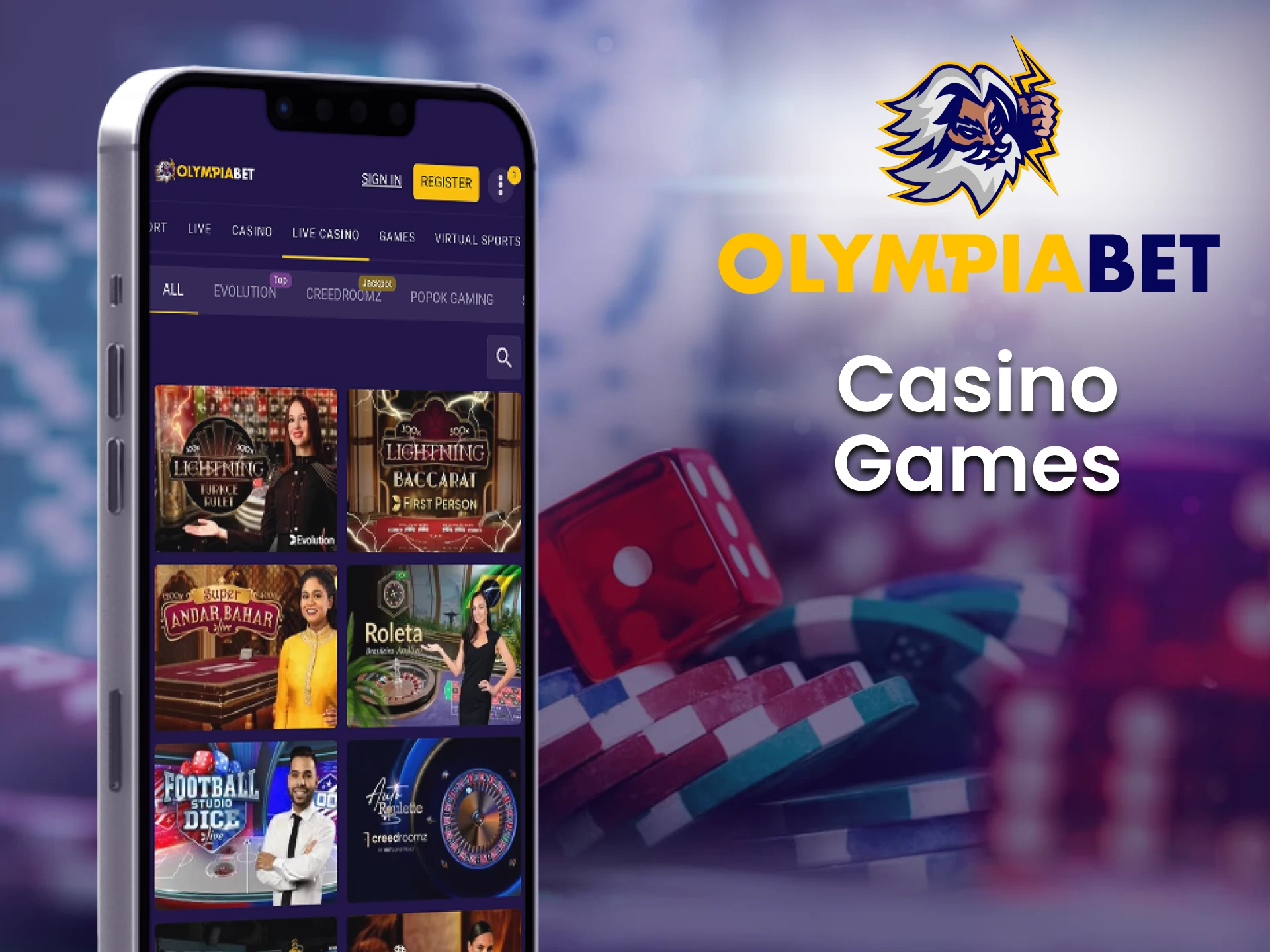 Olimpiabet is ideal for casino games.