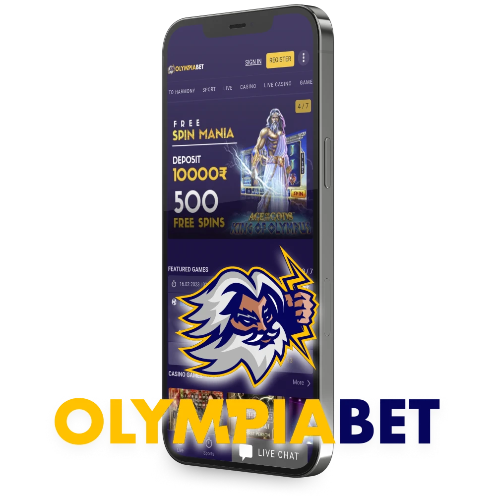 Place various bets and play in the casino through the Olimpiabet app.