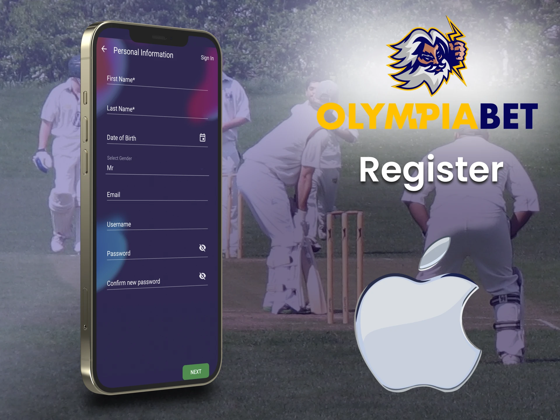 Create an account in the Olimpiabet app.