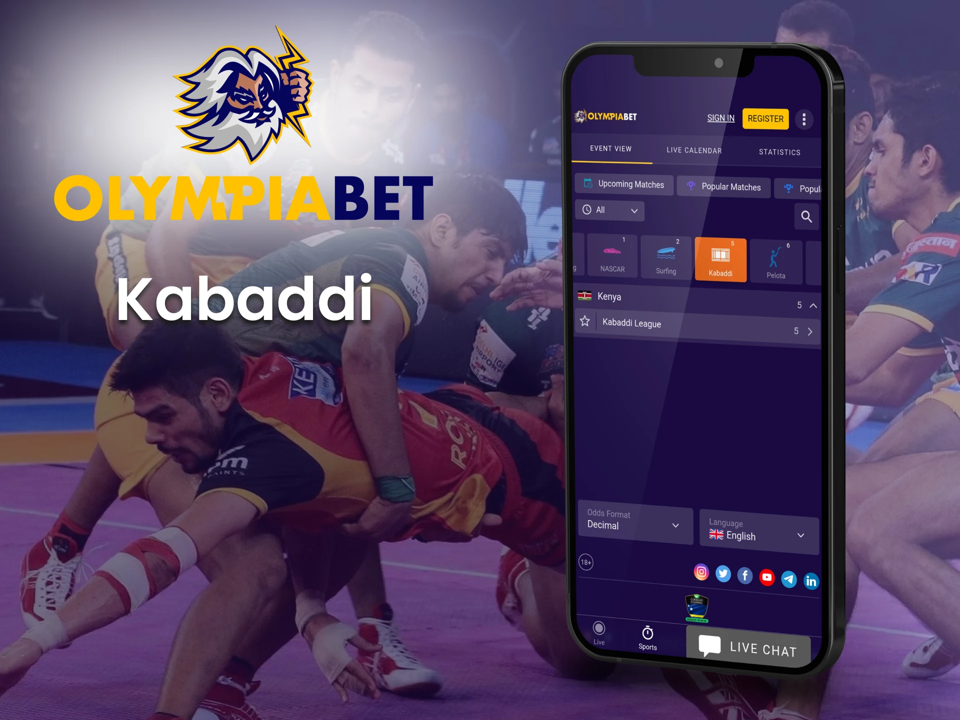 Bet on kabaddi with Olimpiabet.