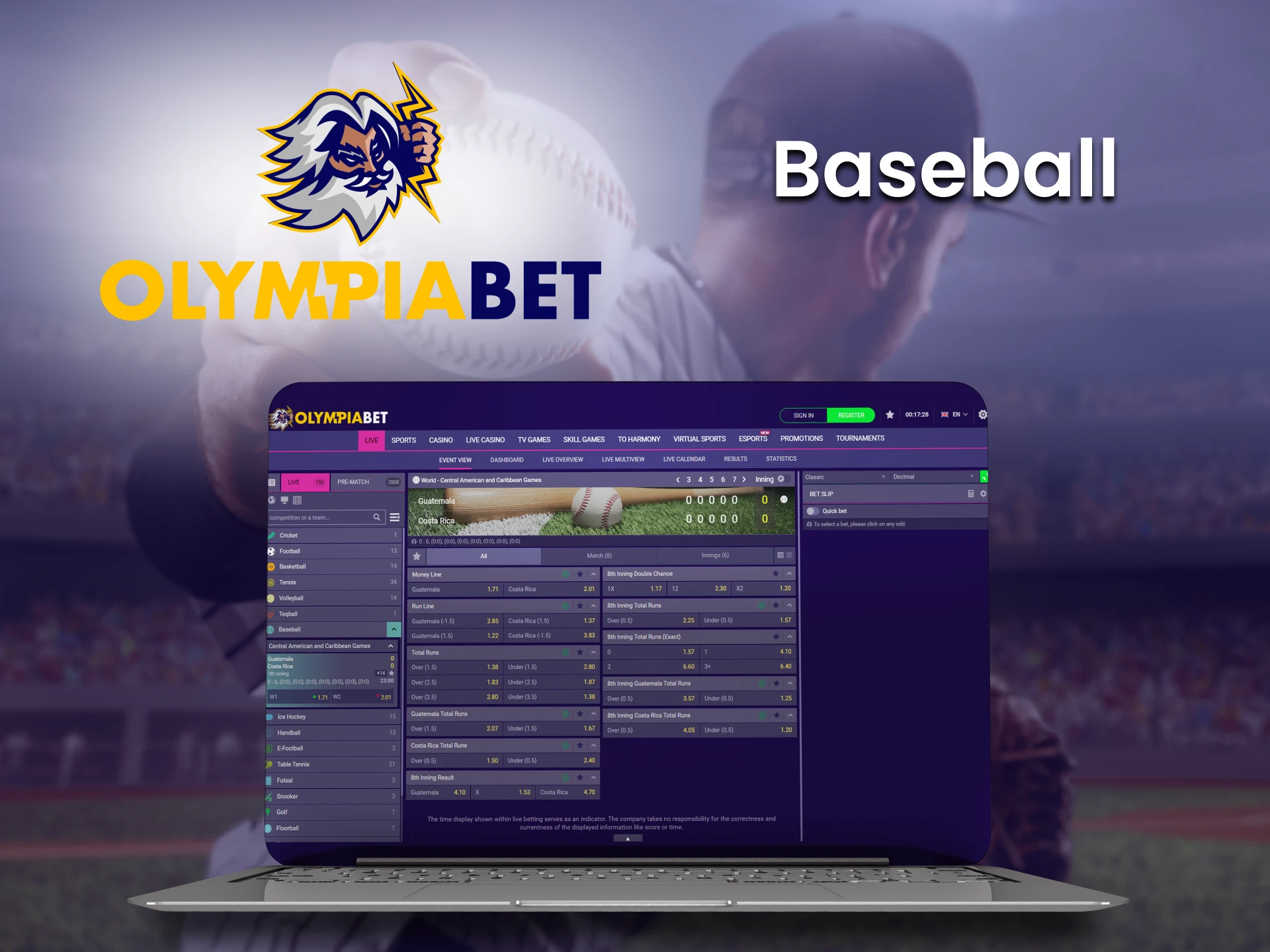 Bet on baseball with Olimpiabet.