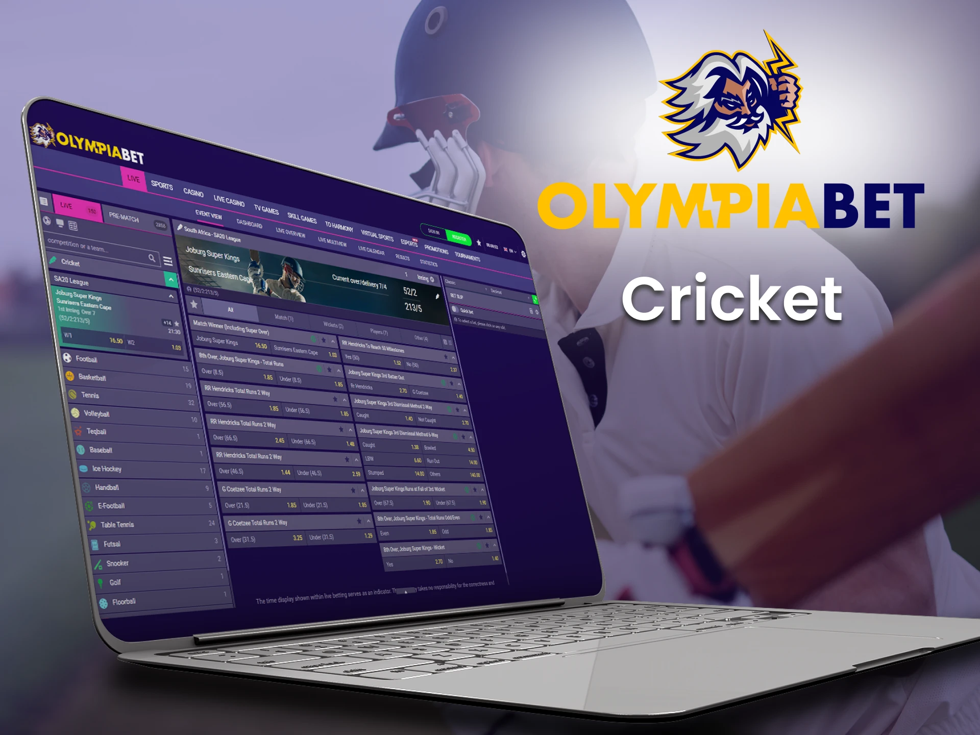 Bet on cricket with Olimpiabet.