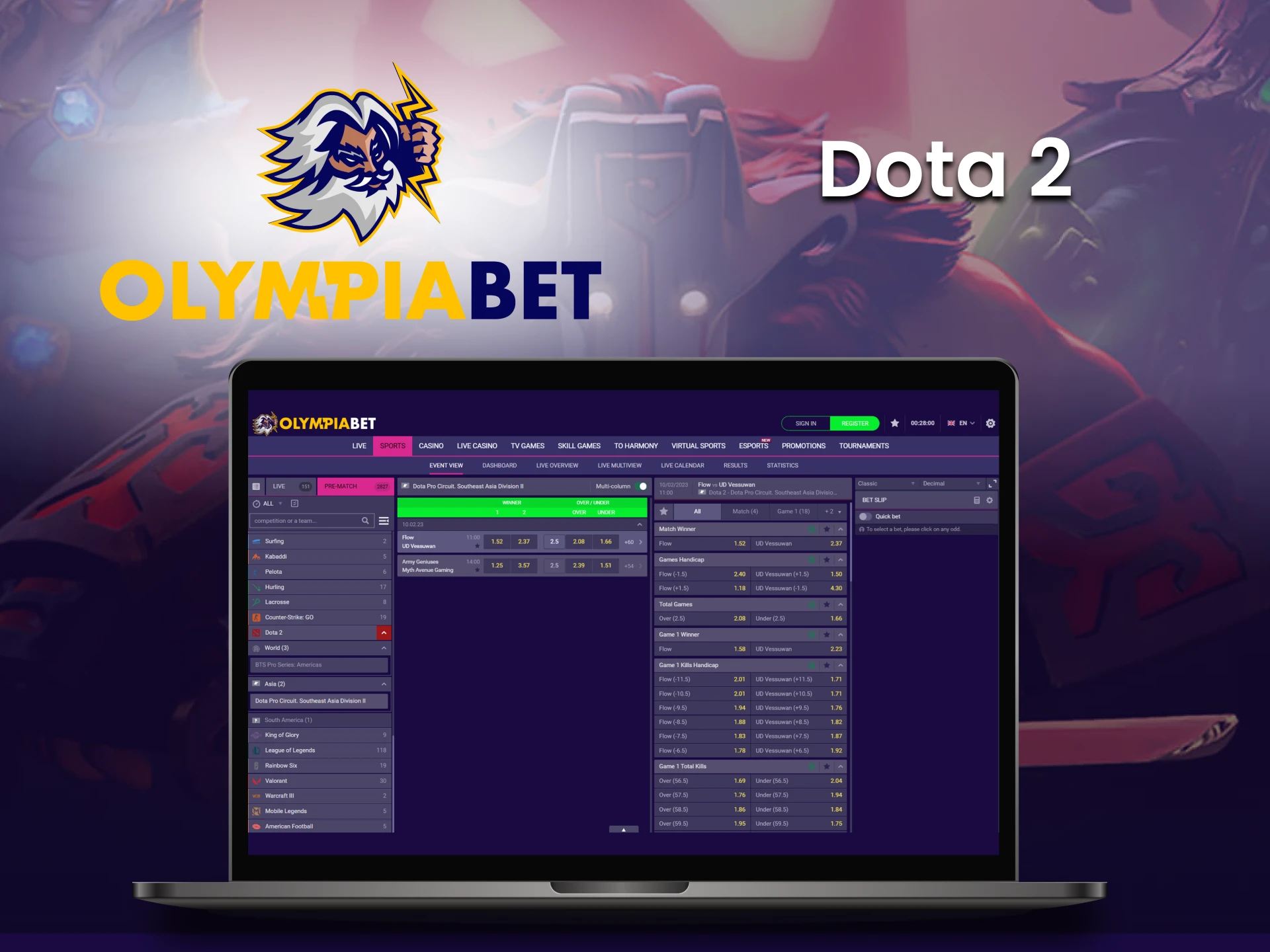 Bet on dota 2 at Olimpiabet.