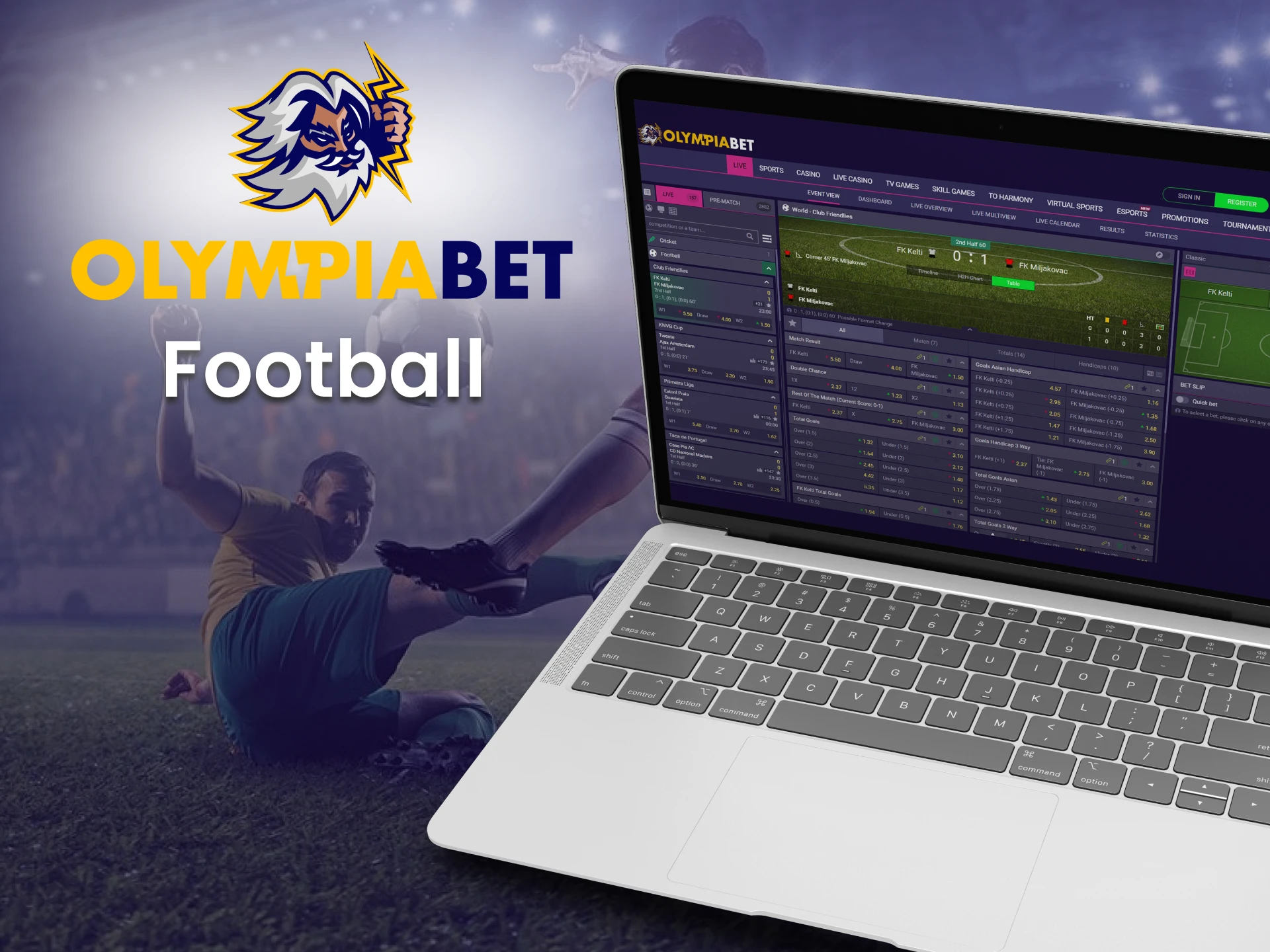 Bet on football with Olimpiabet.