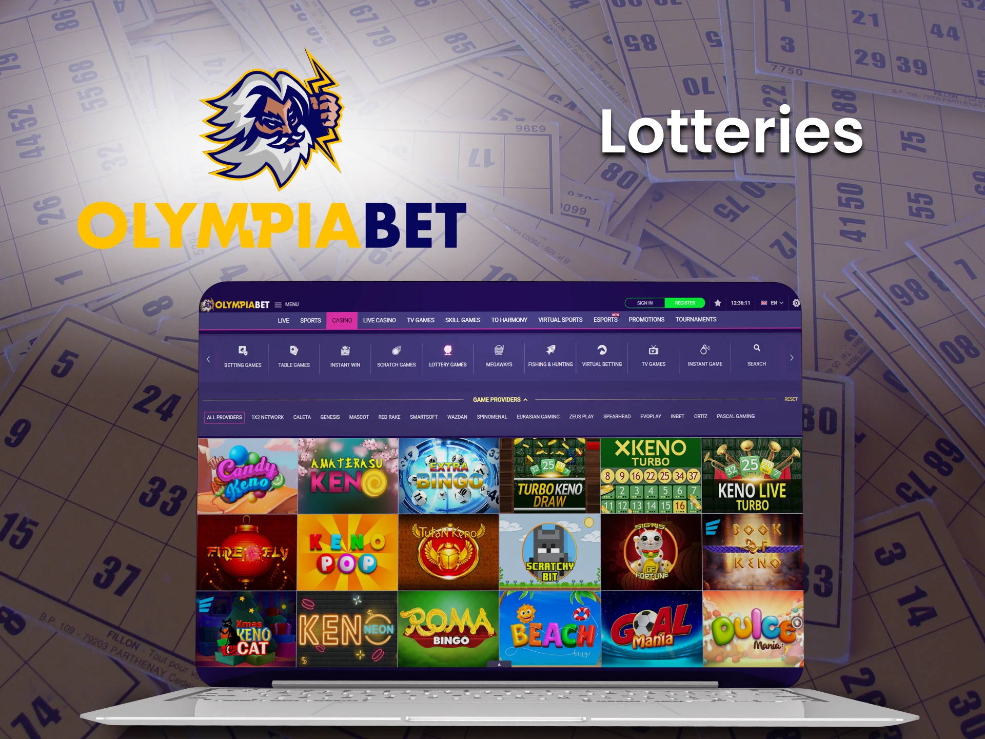 Opt for games at the litteries casino from Olimpiabet.