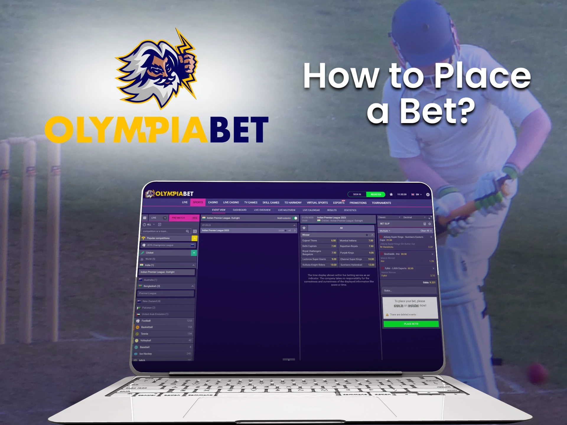 It is very easy to bet on sports with Olimpiabet.