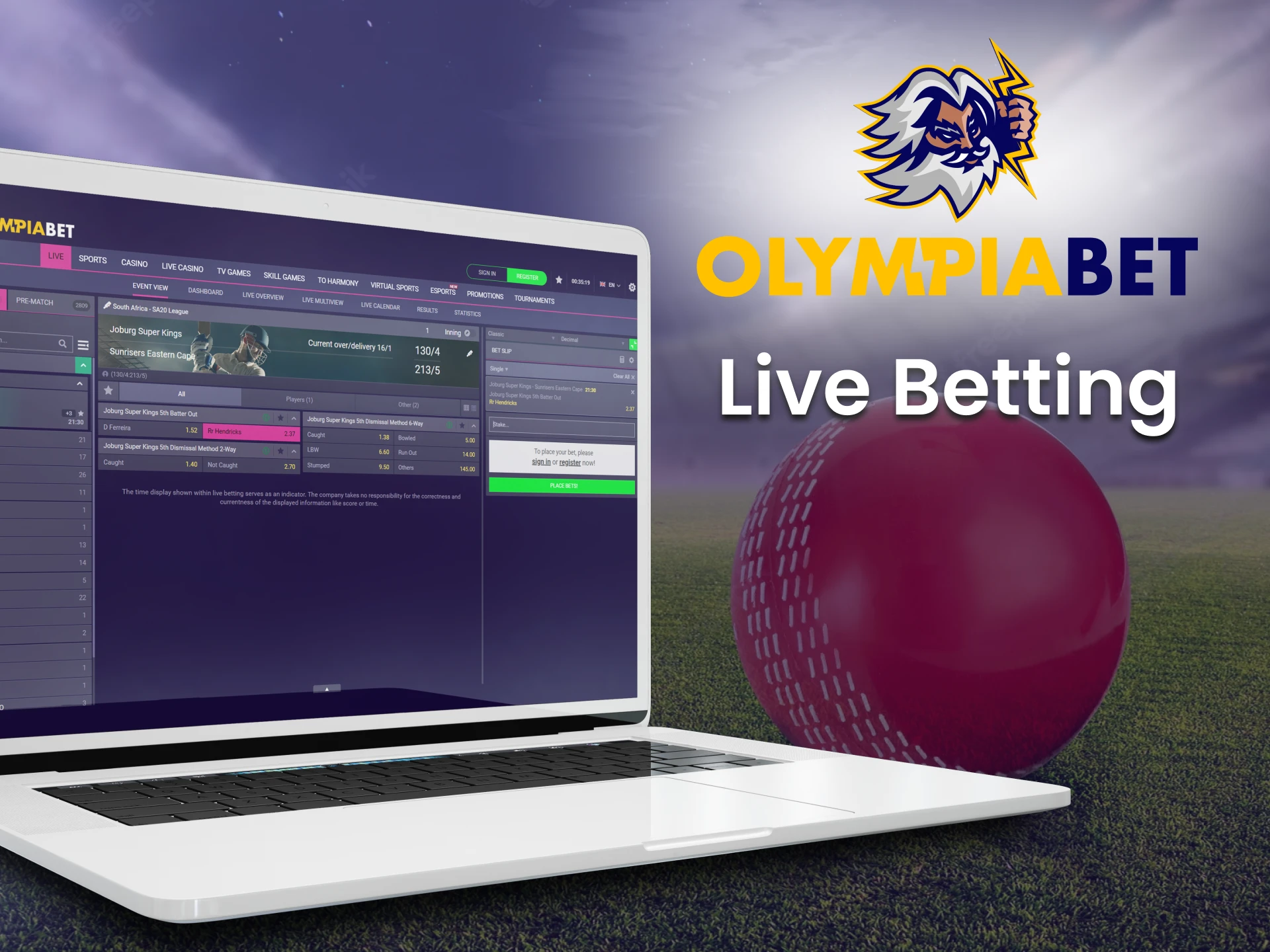 Follow live events and bet with Olimpiabet.