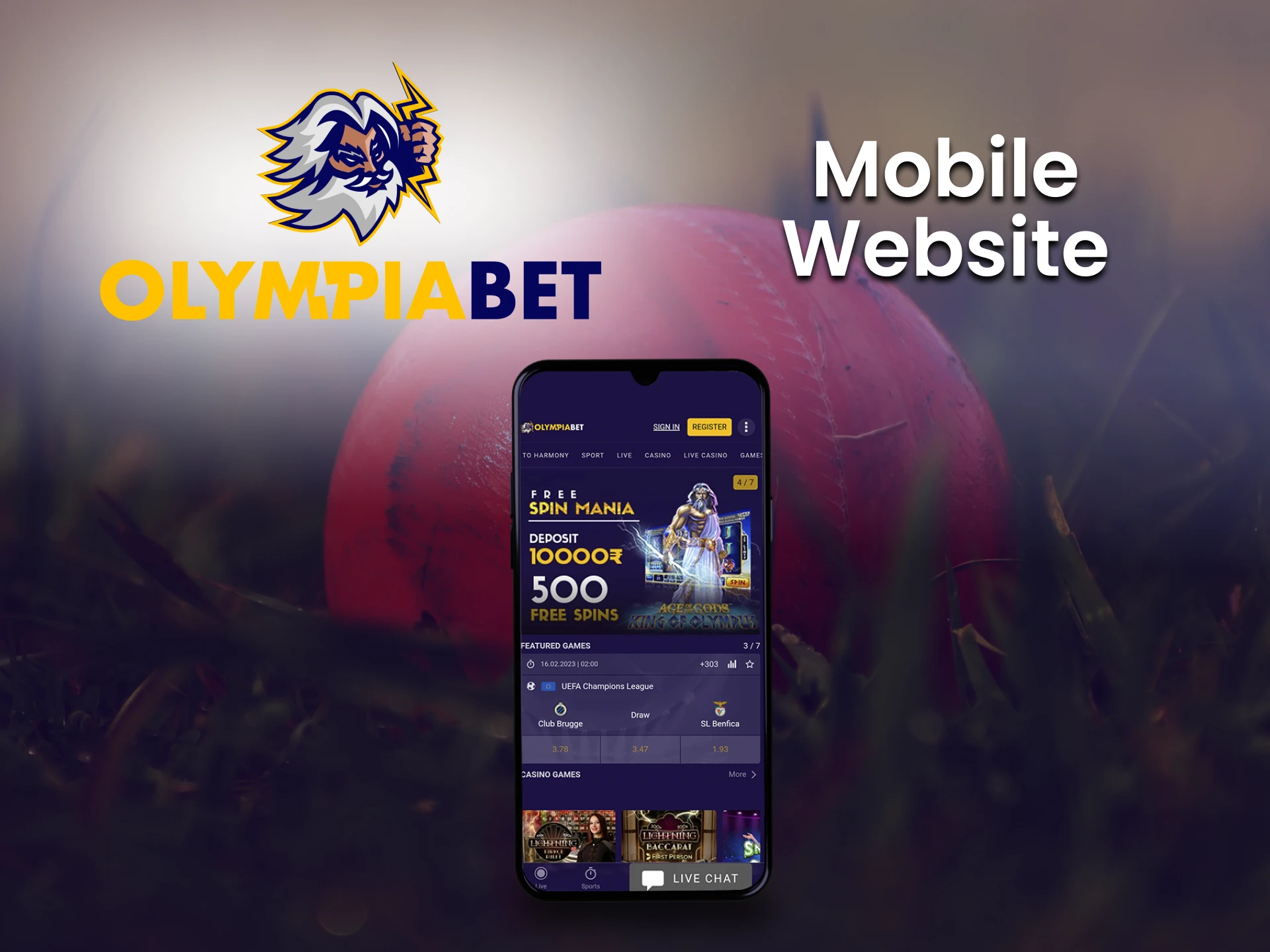 Use the mobile version of the Olimpiabet site for betting.