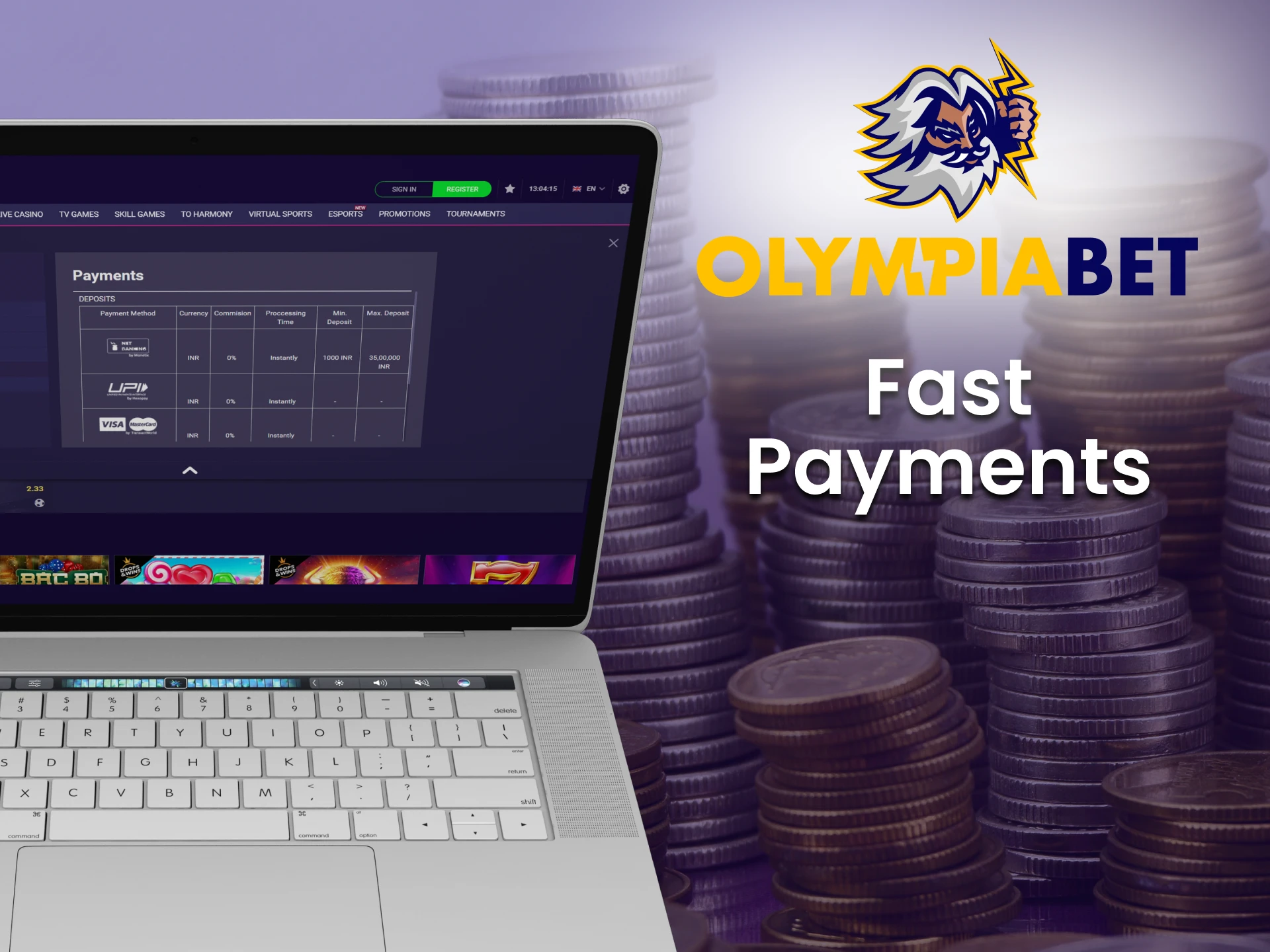 Manage your funds in all convenient ways from Olimpiabet.