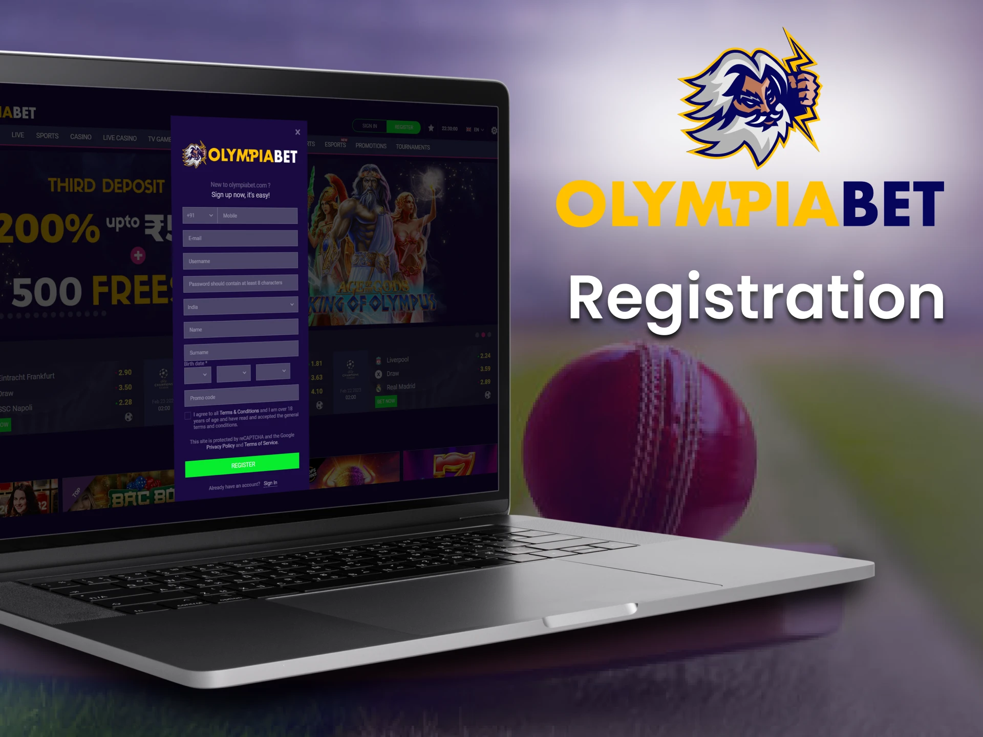 Create an Olimpiabet account for sports betting.