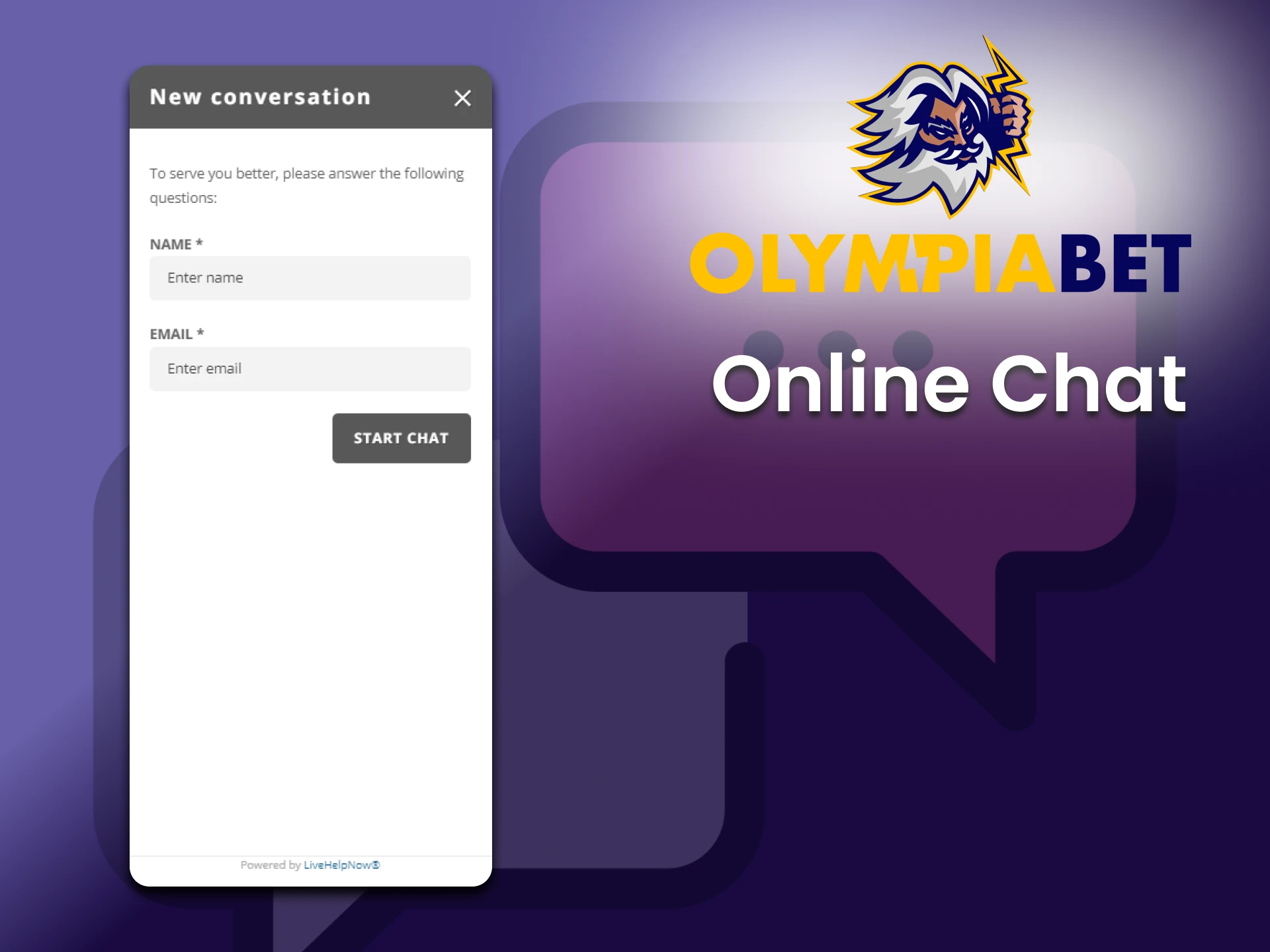 Use online chat to contact Olimpiabet.