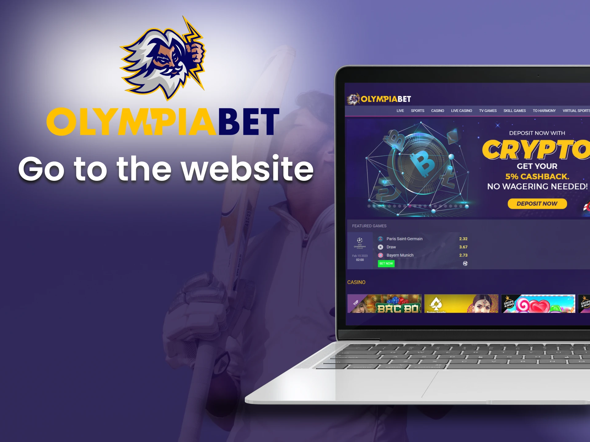 Visit the official website of Olimpiabet.